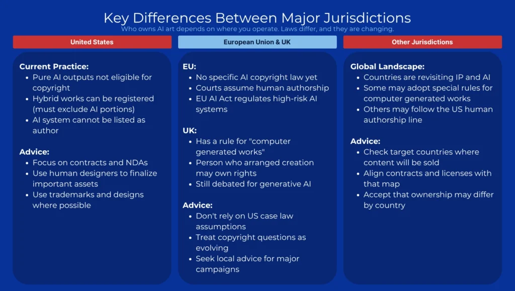 Key differences between major Jurisdictions